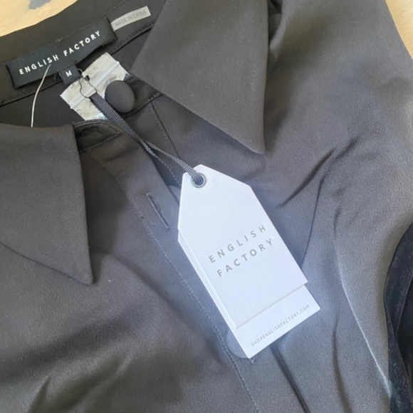 English Factory Anthropology Brand Black Velvet Mini Dress - Picture 7 of 7